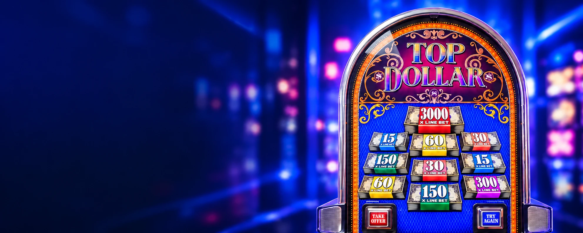 Top Dollar slot machine with the classic bonus-amount display